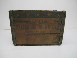 Antique Hazelwood Brewing Co Pittsburgh Ad Brewery Beer Bottle Crate Wood Box