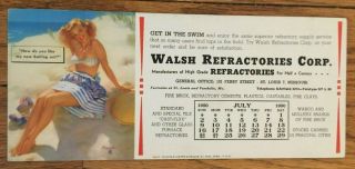 9 Vintage Ink Blotter Calendars Elvgren Walsh Refractories Corp 3