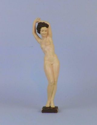 Antique Porcelain German Bisque Figurine Of A Young Nude Lady By Hutschenreuther