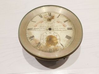 Antique Marine Detent Chronometer Clock Brass Case And Dial.  John Poole,  London.