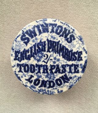Antique Flow - Blue Toothpaste Jar,  C1850 Swinton’s English Primrose London