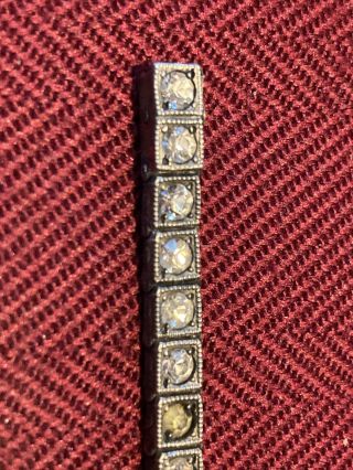 Vintage Sterling Silver Clear Rhinestone Tennis Bracelet 7 5/16 "