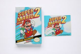 1988 Vintage Nintendo Nes Mario Bros.  2 Empty Box And Instruction Book