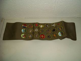 Vintage Bsa Boy Scouts Sash With Merit Badges