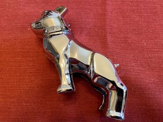 Vintage Chrome Mack Truck Bull Dog Hood Ornament 6” Patent 87931.