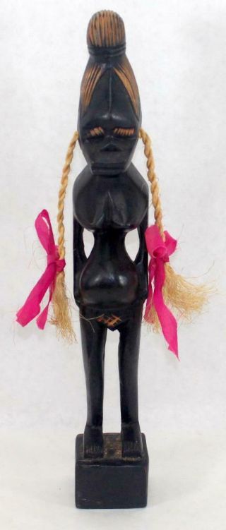 Vintage Hand Carved Wood African Tribal Fertility Woman Figurine 14.  5 " Tall