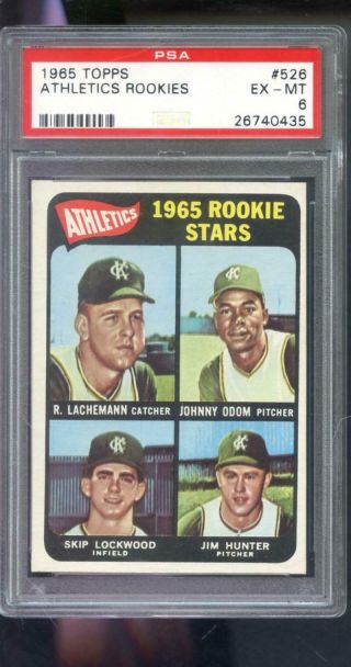 1965 Topps 526 Athletics Rookie Stars Jim Hunter Rc Psa 6 Graded Baseball Card