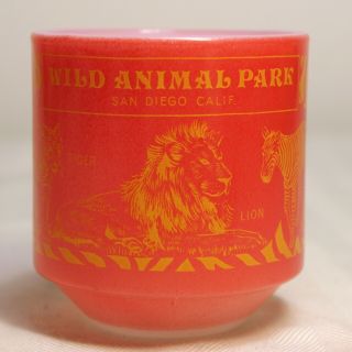 VTG Federal Glass Milk Mug Cup / Wild Animal Park San Diego CA - Tiger Zoo Safari 2