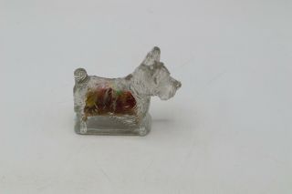 Vintage 1940s Glass Candy Container Scotty Dog T.  H Stough Co.  W Candy