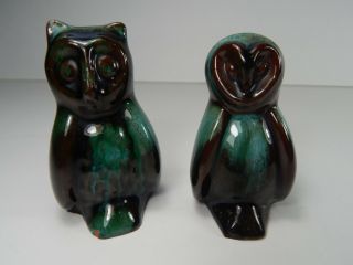 Vintage Blue Mountain Pottery Miniature Owls.