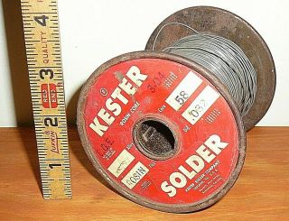 Vintage 2 lbs Kester Rosin 58 Core Solder Rosin Flux.  032 Dia.  Spool 1 lb.  15 oz 3