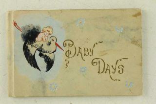 Vintage Baby Days Book Hand Painted Cover 1916 Fairfield Va Campbell Family