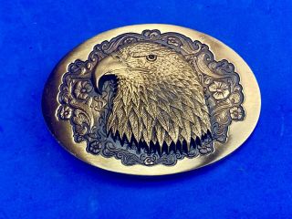 Vintage High Mesa Solid Bronze American Bald Eagle Bust Belt Buckle