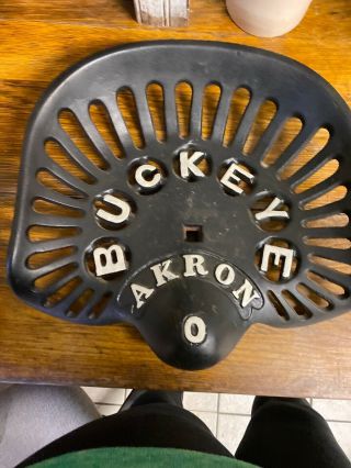 Antique Restored Cast Iron Tractor Seat Aultman Miller & Co Buckeye Akron 0