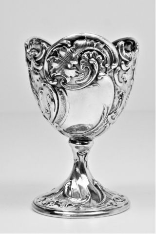 Egg Cup Relief Work Antique Solid Silver – 19th Century