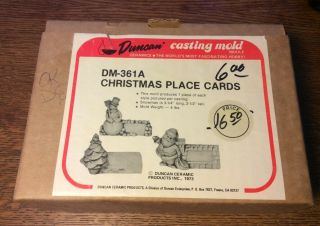 Vintage Duncan Slip Casting Mold Dm - 361a Christmas Place Cards 1973