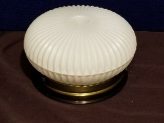 Vintage White Ribbed Ceiling Light Fixture