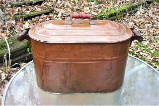 Antique Revere Copper Boiler With Copper Lid Old Farm Wash Tub Home Decor