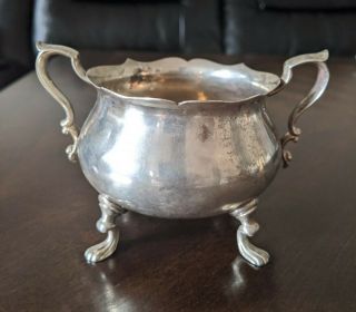 Antique Sterling By Poole 13 Solid 925 Silver Sugar Bowl 170 Grams 4 "