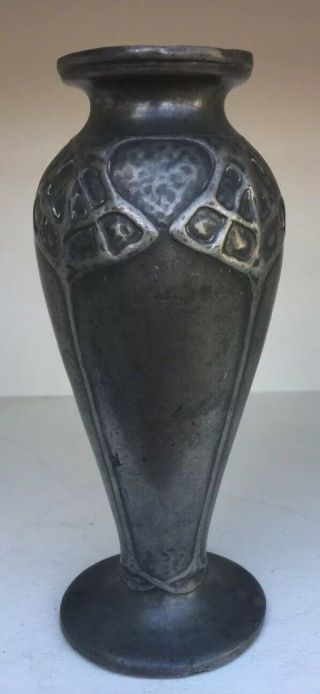 Stylish Arts & Crafts Tudric Pewter Vase In The Manner Of Archibald Knox