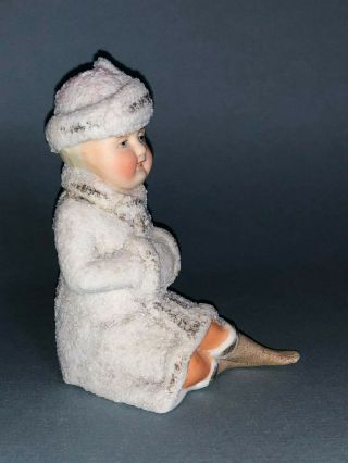 Antique German Snow Baby Girl With Muff