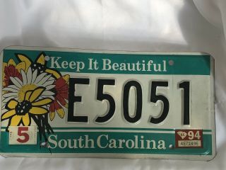 Vtg Keep It South Carolina License Plate Tag Car Truck Rare