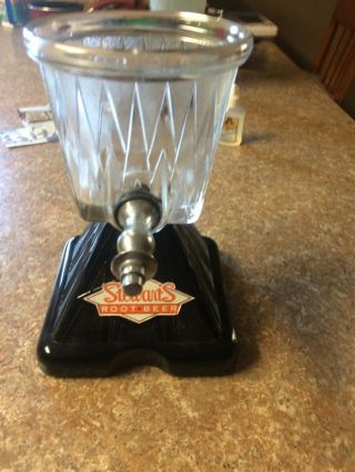 Stewarts Root Beer Antique Soda Fountain Glass Syrup Dispenser No Cracks Or,