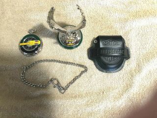 Franklin Harley Davidson Knucklehead Pocket Watch And Stand