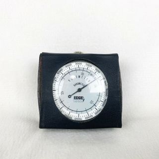 Vintage Edge Mark Pocket Altimeter Barometer Model 7000 With Case Japan