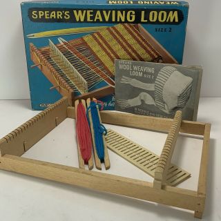 Vintage 50s 60s Spears England Weaving Loom Size 2 With Instruction Book