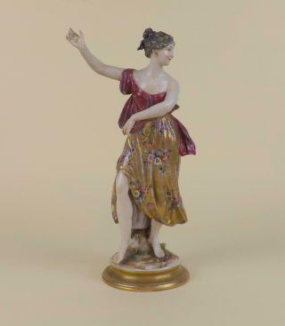 Antique Porcelain German Rudolstadt Dresden Figurine Of Young Lady