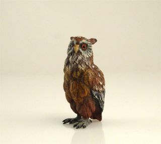 Franz Bergmann Vienna Brass Owl Cold Painted Bird Bergman Bronze