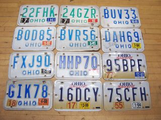 12 Vintage Ohio Motorcycle License Plate Tag Group 3