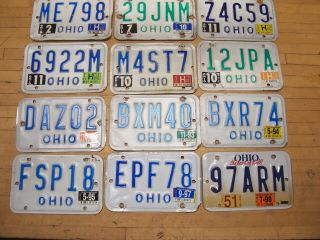 12 Vintage Ohio Motorcycle License Plate Tag Group 2