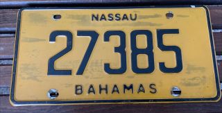 Vintage Nassau Bahamas License Plate Tag