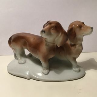 Vintage Porcelain Dachshund Dog Figurine By Carl Scheidig Sausage Dogs
