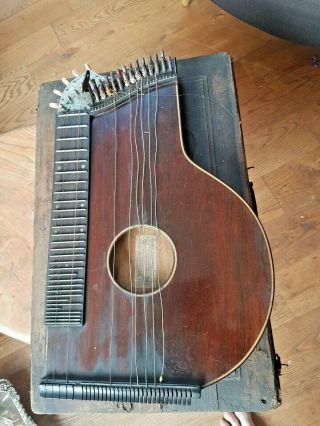 Antique Zither By Georg Tiefenbrunner Munich,  1848 And With Book