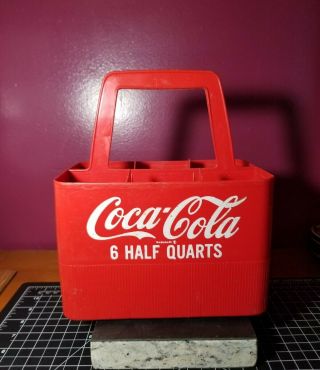 Vintage Coca Cola Plastic Coke Bottle Carrier Holder Caddy 6 Pack One Pint