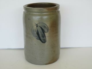 Antique 19th Century Pennsylvania 1/2 Gallon Decorated Stoneware Crock