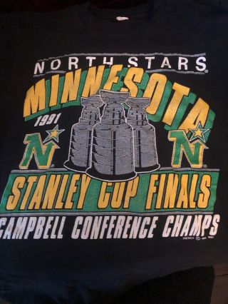 Vintage 1991 Minnesota North Stars Nhl T - Shirt Size Medium