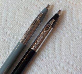 2 Vintage Paper Mate Model 98 Ballpoint Pens Black Gray C.  1960