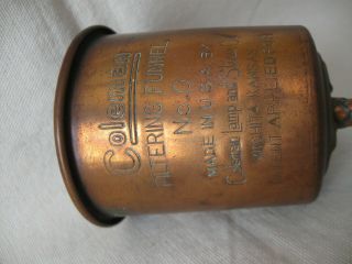 Vintage Coleman copper No.  0 filtering funnel 1940 ' s 3