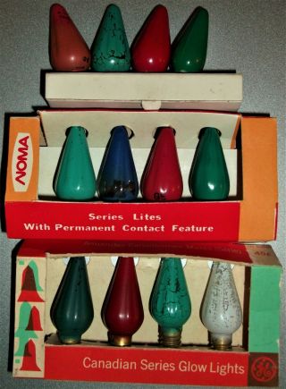 15 Vintage Assorted Noma & Mazda C6 Christmas Tree Light Bulbs