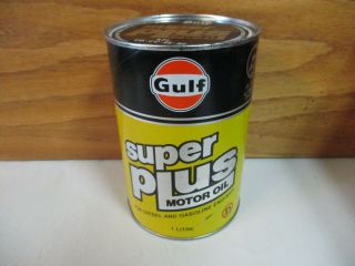 Vintage Gulf Canada Plus Motor Oil Can Tin (empty) (1 Litre Size)