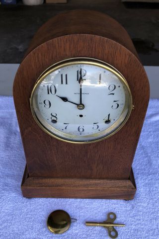 1920’s Antique Seth Thomas Mantel Shelf Clock Correctly In Mahogany