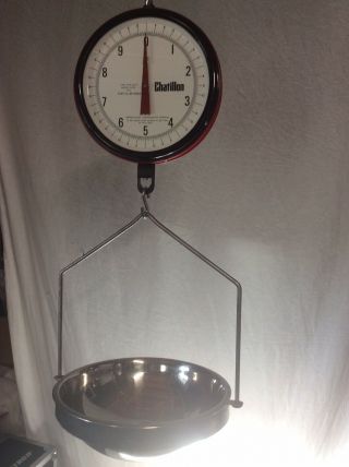 Chatillon 20 Lb Mechanical Hanging Scale With Basket