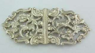 Victorian Sterling Silver Belt Buckle 1898 Lawrence Emanuel