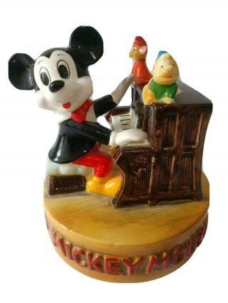 Vtg.  Walt Disney Productions Mickey Mouse Music Box/mickey Mouse Club Theme