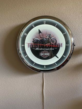 Large Collectible Harley Davidson Motorcycles 18 Inch Neon Lighted Clock