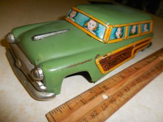 Vintage Toy Japan Tin Litho Station Wagon Woodie Toy Car Body Only Parts